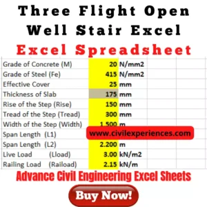 Three Flight open well stair Excel