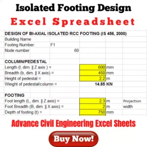 Isolated Footing Excel Sheet